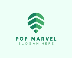 Organic Leaf Location Pin logo design