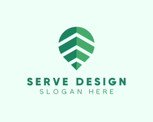 Organic Leaf Location Pin logo design