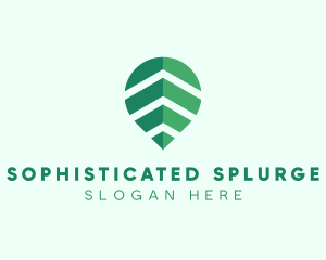 Organic Leaf Location Pin logo design