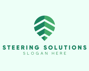 Organic Leaf Location Pin logo design