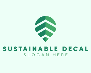 Organic Leaf Location Pin logo design