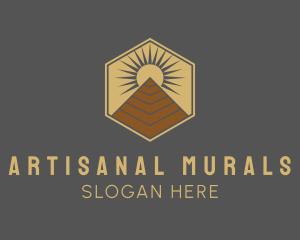 Egyptian Pyramid Structure logo design