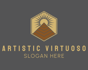 Egyptian Pyramid Structure logo design