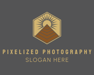 Egyptian Pyramid Structure logo design