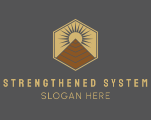 Egyptian Pyramid Structure logo design