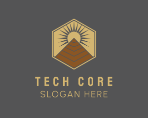 Egyptian Pyramid Structure logo design