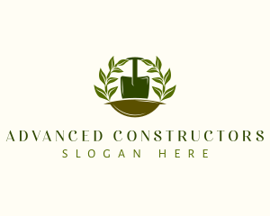 Shovel Plant Leaves  logo design