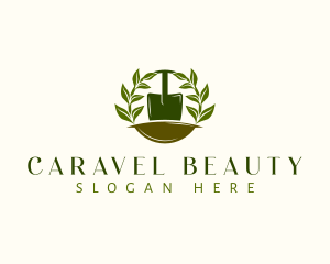 Shovel Plant Leaves  logo design