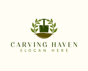 Shovel Plant Leaves  logo design