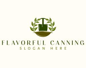 Shovel Plant Leaves  logo design