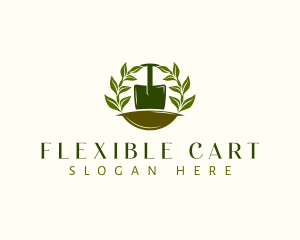 Shovel Plant Leaves  logo design