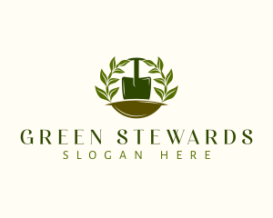 Shovel Plant Leaves  logo design