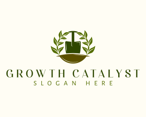 Shovel Plant Leaves  logo design