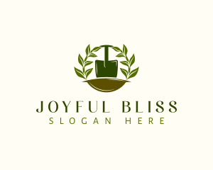 Shovel Plant Leaves  logo design