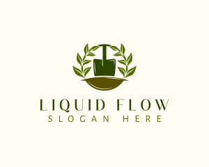 Shovel Plant Leaves  logo design