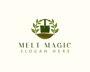 Shovel Plant Leaves  logo design