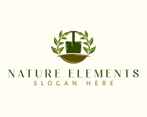 Shovel Plant Leaves  logo design