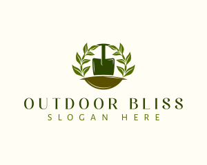 Shovel Plant Leaves  logo design