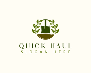 Shovel Plant Leaves  logo design