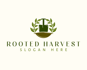 Shovel Plant Leaves  logo design