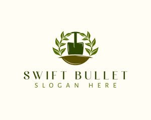 Shovel Plant Leaves  logo design