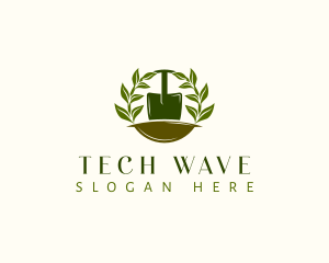 Shovel Plant Leaves  logo design