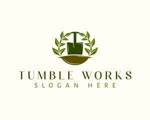 Shovel Plant Leaves  logo design