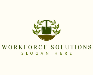 Shovel Plant Leaves  logo design