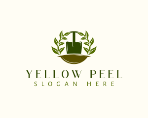 Shovel Plant Leaves  logo design