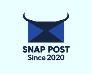 Blue Horns Mail logo design