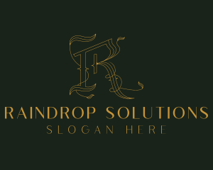 Luxury  Leaf Letter R logo design