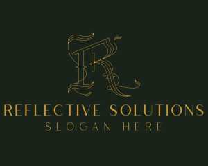 Luxury  Leaf Letter R logo design