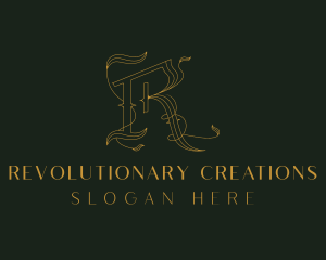 Luxury  Leaf Letter R logo design