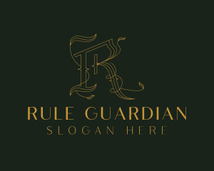 Luxury  Leaf Letter R logo design