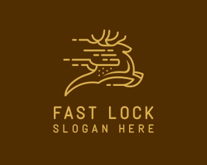 Golden Fast Deer logo design