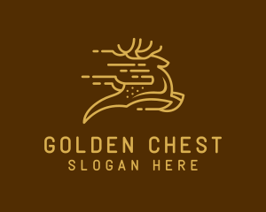 Golden Fast Deer logo design