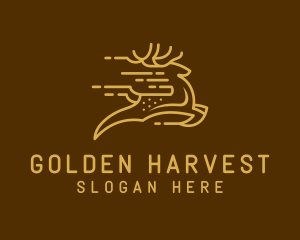 Golden Fast Deer logo design