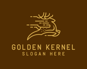 Golden Fast Deer logo design