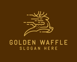 Golden Fast Deer logo design