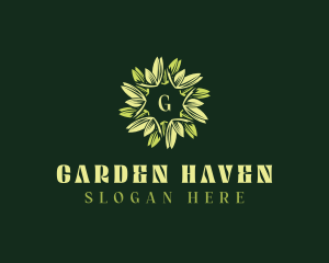 Botanical Leaves Garden logo design