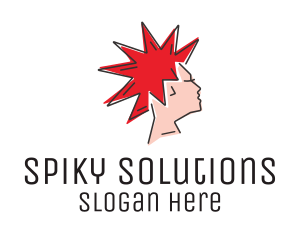 Spiky Mohawk Hairstyle  logo design