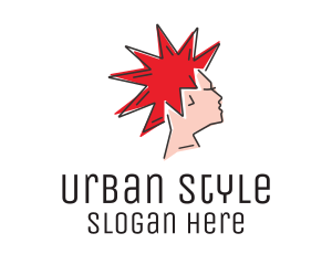 Spiky Mohawk Hairstyle  logo design