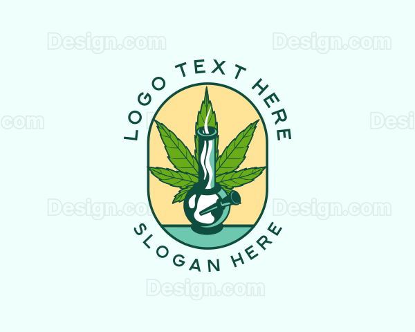 Marijuana Leaf Bong Logo