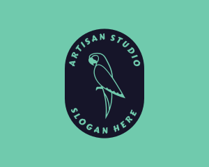 Parrot Aviary Badge logo design