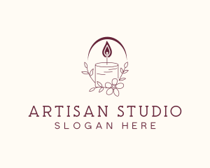 Artisanal Floral Candle logo design