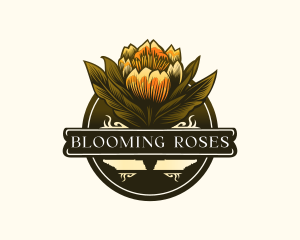 Poplar Flower Bloom logo design