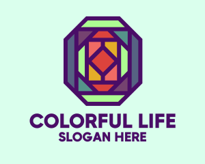 Colorful Stained Glass logo design