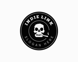 Cigarette Smoking Skull logo