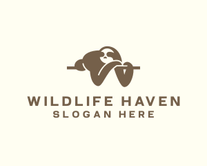 Sleeping Sloth Wildlife logo design