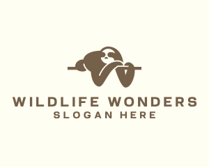 Sleeping Sloth Wildlife logo design